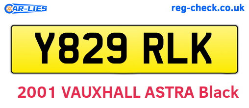 Y829RLK are the vehicle registration plates.