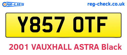 Y857OTF are the vehicle registration plates.