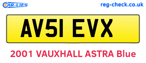 AV51EVX are the vehicle registration plates.