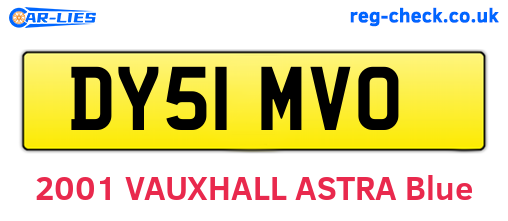 DY51MVO are the vehicle registration plates.
