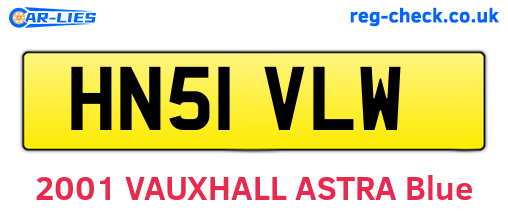 HN51VLW are the vehicle registration plates.