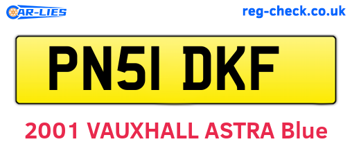 PN51DKF are the vehicle registration plates.