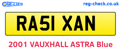 RA51XAN are the vehicle registration plates.