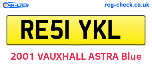 RE51YKL are the vehicle registration plates.