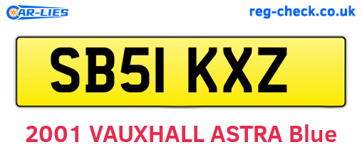 SB51KXZ are the vehicle registration plates.