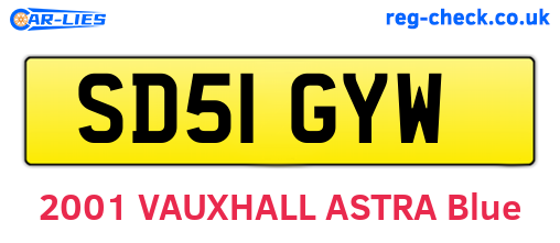 SD51GYW are the vehicle registration plates.
