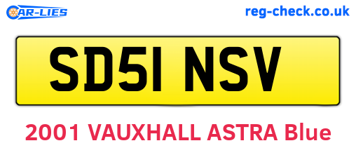 SD51NSV are the vehicle registration plates.