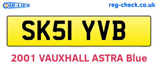SK51YVB are the vehicle registration plates.