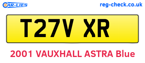 T27VXR are the vehicle registration plates.