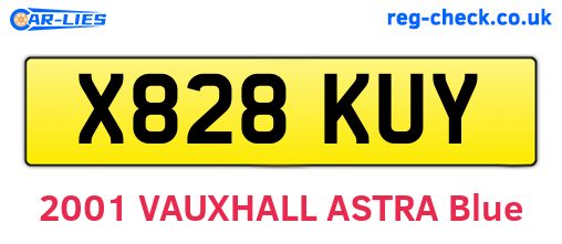 X828KUY are the vehicle registration plates.