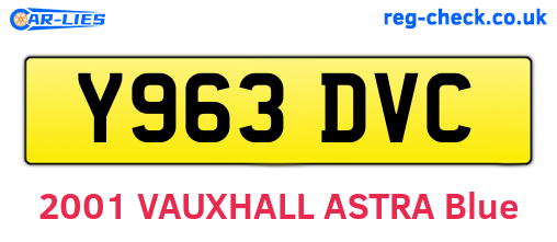 Y963DVC are the vehicle registration plates.