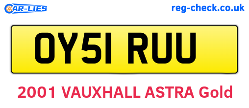OY51RUU are the vehicle registration plates.