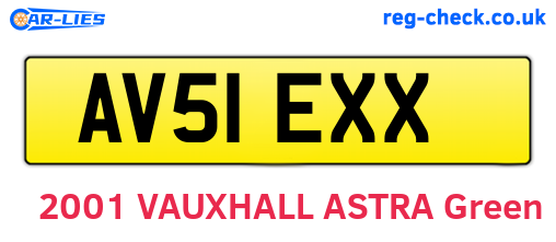 AV51EXX are the vehicle registration plates.