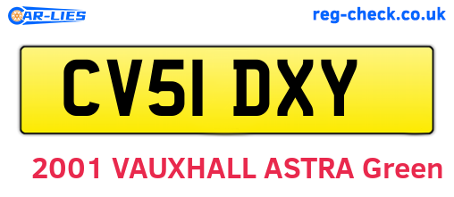 CV51DXY are the vehicle registration plates.