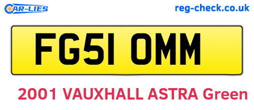 FG51OMM are the vehicle registration plates.