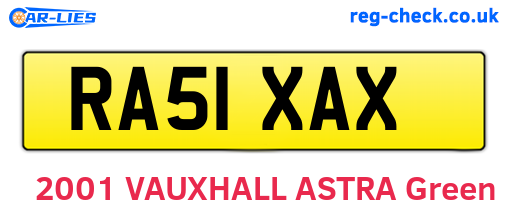 RA51XAX are the vehicle registration plates.