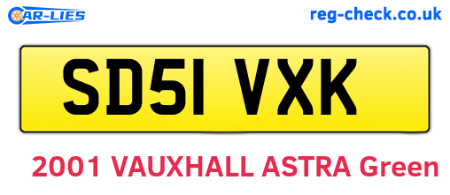 SD51VXK are the vehicle registration plates.