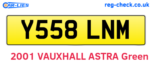Y558LNM are the vehicle registration plates.