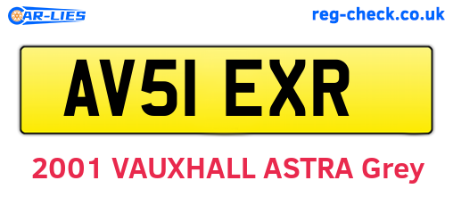 AV51EXR are the vehicle registration plates.