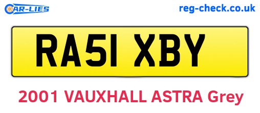 RA51XBY are the vehicle registration plates.