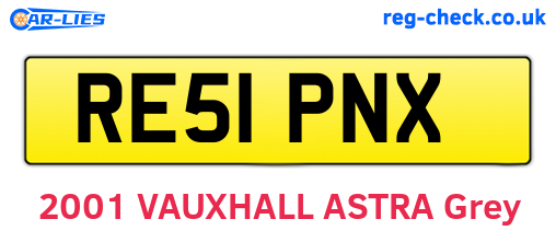 RE51PNX are the vehicle registration plates.