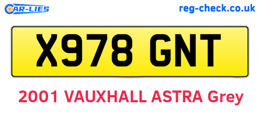 X978GNT are the vehicle registration plates.