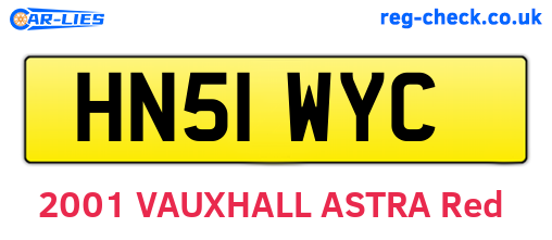HN51WYC are the vehicle registration plates.