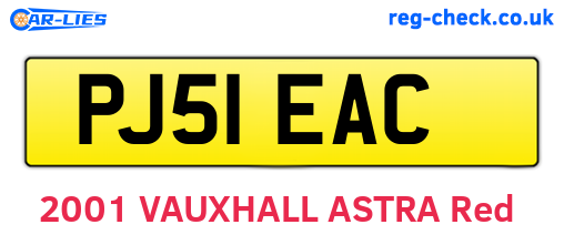 PJ51EAC are the vehicle registration plates.