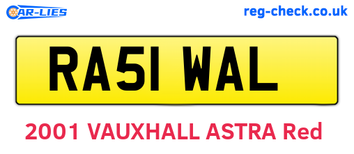 RA51WAL are the vehicle registration plates.
