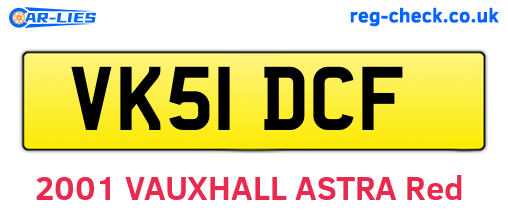 VK51DCF are the vehicle registration plates.