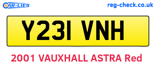 Y231VNH are the vehicle registration plates.