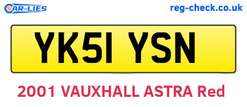 YK51YSN are the vehicle registration plates.