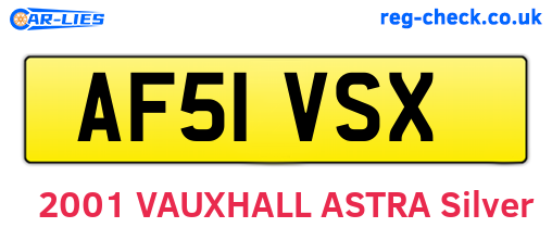 AF51VSX are the vehicle registration plates.