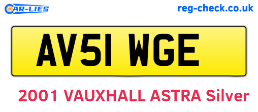 AV51WGE are the vehicle registration plates.