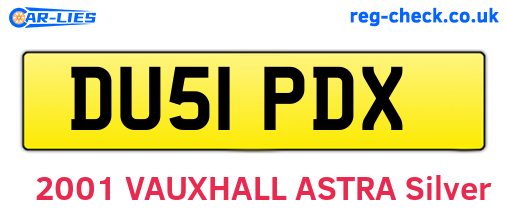 DU51PDX are the vehicle registration plates.