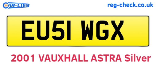 EU51WGX are the vehicle registration plates.