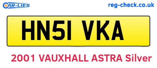 HN51VKA are the vehicle registration plates.