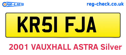 KR51FJA are the vehicle registration plates.