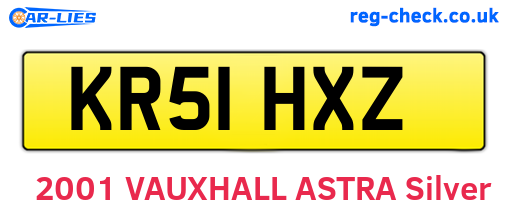 KR51HXZ are the vehicle registration plates.