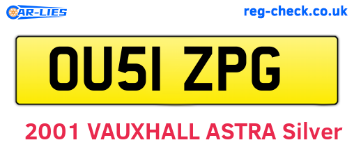 OU51ZPG are the vehicle registration plates.
