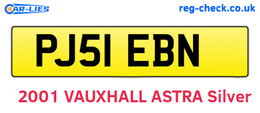 PJ51EBN are the vehicle registration plates.