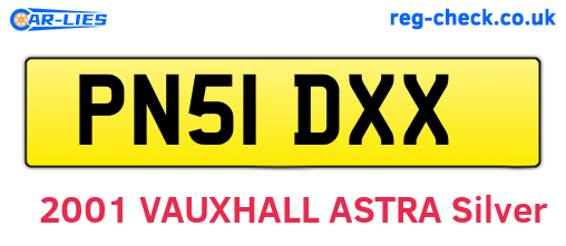 PN51DXX are the vehicle registration plates.