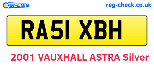 RA51XBH are the vehicle registration plates.