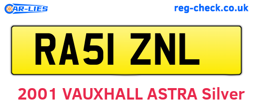 RA51ZNL are the vehicle registration plates.