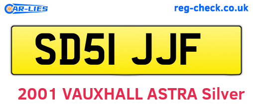 SD51JJF are the vehicle registration plates.