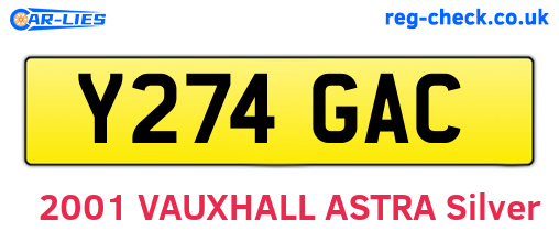 Y274GAC are the vehicle registration plates.