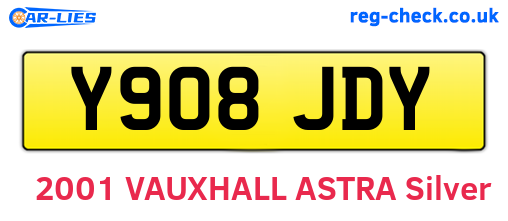 Y908JDY are the vehicle registration plates.