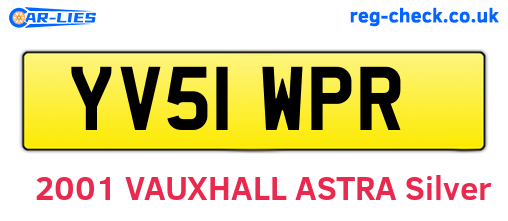 YV51WPR are the vehicle registration plates.