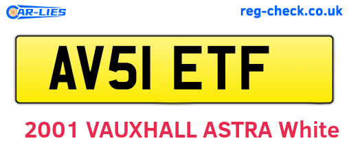 AV51ETF are the vehicle registration plates.