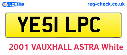 YE51LPC are the vehicle registration plates.